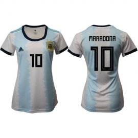Womens Argentina #10 Maradona Home Soccer Country Jersey