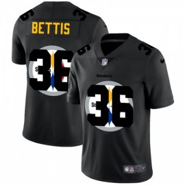 Pittsburgh Steelers #36 Jerome Bettis Mens Nike Team Logo Dual Overlap Limited NFL Jersey Black