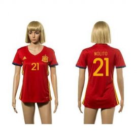 Womens Spain #21 Nolito Red Home Soccer Country Jersey