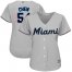 Miami Marlins #54 Wei-Yin Chen Grey Road Womens Stitched MLB Jersey