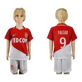 Monaco #9 Falcao Home Kid Soccer Club Jersey
