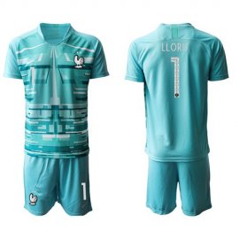 France #1 LLORIS Light Blue Goalkeeper Soccer Country Jersey