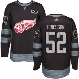 Adidas Detroit Red Wings #52 Jonathan Ericsson Black 1917-2017 100th Anniversary Stitched NHL Jersey