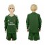 AC Milan Blank Green Goalkeeper Long Sleeves Kid Soccer Club Jersey