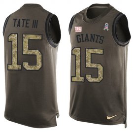 Nike New York Giants #15 Golden Tate Green Mens Stitched NFL Limited Salute To Service Tank Top Jersey