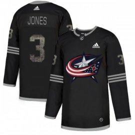 Adidas Columbus Blue Jackets #3 Seth Jones Black Authentic Classic Stitched NHL Jersey