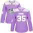 Adidas Nashville Predators #35 Pekka Rinne Purple Authentic Fights Cancer Womens Stitched NHL Jersey