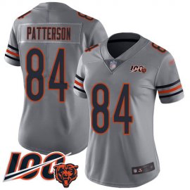 Nike Chicago Bears #84 Cordarrelle Patterson Silver Womens Stitched NFL Limited Inverted Legend 100th Season Jersey