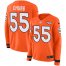 Nike Denver Broncos #55 Bradley Chubb Orange Team Color Womens Stitched NFL Limited Therma Long Sleeve Jersey