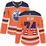 Adidas Edmonton Oilers #74 Ethan Bear Orange Home Authentic USA Flag Womens Stitched NHL Jersey