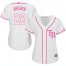 Tampa Bay Rays #22 Chris Archer White/Pink Fashion Womens Stitched MLB Jersey