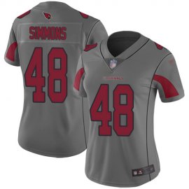 Nike Arizona Cardinals #48 Isaiah Simmons Silver Womens Stitched NFL Limited Inverted Legend Jersey