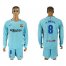 Barcelona #8 A.Iniesta Away Long Sleeves Soccer Club Jersey