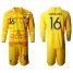 France #16 Mandanda Yellow Goalkeeper Long Sleeves Kid Soccer Country Jersey