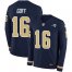Nike Los Angeles Rams #16 Jared Goff Navy Blue Team Color Mens Stitched NFL Limited Therma Long Sleeve Jersey