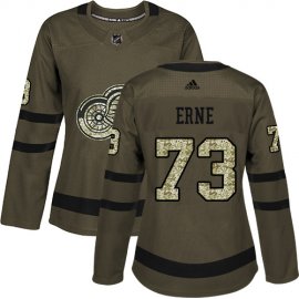 Adidas Detroit Red Wings #73 Adam Erne Green Salute to Service Womens Stitched NHL Jersey