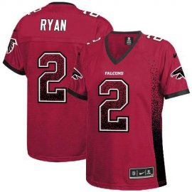 Nike Atlanta Falcons #2 Matt Ryan Red Team Color Womens Stitched NFL Elite Drift Fashion Jersey