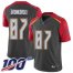 Nike Tampa Bay Buccaneers #87 Rob Gronkowski Gray Mens Stitched NFL Limited Inverted Legend 100th Season Jersey