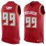 Nike Tampa Bay Buccaneers #99 Warren Sapp Red Team Color Mens Stitched NFL Limited Tank Top Jersey