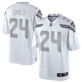 Nike Seattle Seahawks #24 Marshawn Lynch White Mens Stitched NFL Limited Platinum Jersey