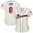 Atlanta Braves #6 Bobby Cox Cream Alternate Womens Stitched MLB Jersey