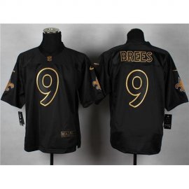 Nike New Orleans Saints #9 Drew Brees Black Gold No. Fashion Mens Stitched NFL Elite Jersey