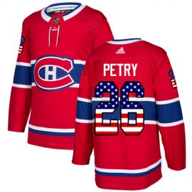 Adidas Montreal Canadiens #26 Jeff Petry Red Home Authentic USA Flag Stitched NHL Jersey