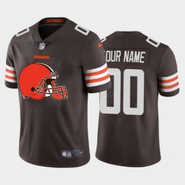 Cleveland Browns Custom Brown Mens Nike Big Team Logo Vapor Limited NFL Jersey