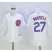 Chicago Cubs #27 Addison Russell White(Blue Strip) Womens Home Stitched MLB Jersey