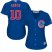 Chicago Cubs #10 Ron Santo Blue Alternate Womens Stitched MLB Jersey