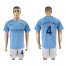 Manchester City #4 Kompany Home Soccer Club Jersey