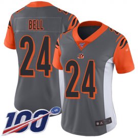 Nike Cincinnati Bengals #24 Vonn Bell Silver Womens Stitched NFL Limited Inverted Legend 100th Season Jersey