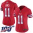 Nike Buffalo Bills #11 Zay Jones Red Womens Stitched NFL Limited Rush 100th Season Jersey