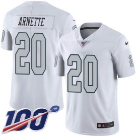 Nike Las Vegas Raiders #20 Damon Arnette White Mens Stitched NFL Limited Rush 100th Season Jersey