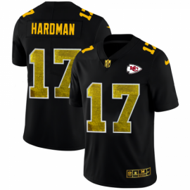 Kansas City Chiefs #17 Mecole Hardman Mens Black Nike Golden Sequin Vapor Limited NFL Jersey