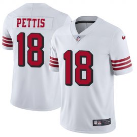 Nike San Francisco 49ers #18 Dante Pettis White Rush Mens Stitched NFL Vapor Untouchable Limited Jersey