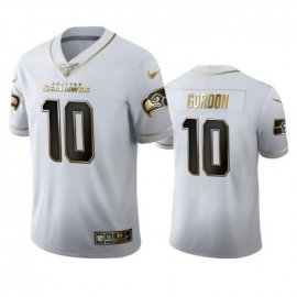 Seattle Seahawks #10 Josh Gordon Mens Nike White Golden Edition Vapor Limited NFL 100 Jersey