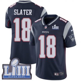 Nike New England Patriots #18 Matt Slater Navy Blue Team Color Super Bowl LIII Bound Mens Stitched NFL Vapor Untouchable Limited Jersey