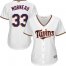 Minnesota Twins #33 Justin Morneau White Home Womens Stitched MLB Jersey