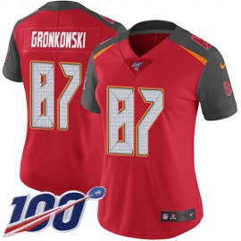 Nike Tampa Bay Buccaneers #87 Rob Gronkowski Red Team Color Womens Stitched NFL 100th Season Vapor Untouchable Limited Jersey