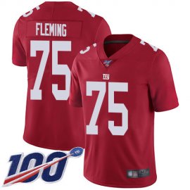Nike New York Giants #75 Cameron Fleming Red Mens Stitched NFL Limited Inverted Legend 100th Season Jersey