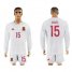 Spain #15 Ramos White Away Long Sleeves Soccer Country Jersey
