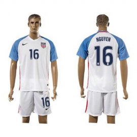 USA #16 Nguyen Home Soccer Country Jersey