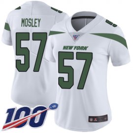 Nike New York Jets #57 C.J. Mosley White Womens Stitched NFL 100th Season Vapor Limited Jersey