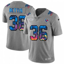 Pittsburgh Steelers #36 Jerome Bettis Mens Nike Multi-Color 2020 NFL Crucial Catch NFL Jersey Greyheather