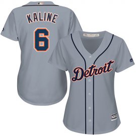 Detroit Tigers #6 Al Kaline Grey Road Womens Stitched MLB Jersey