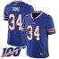 Nike Buffalo Bills #34 Thurman Thomas Royal Blue Team Color Mens Stitched NFL 100th Season Vapor Limited Jersey