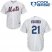 New York Mets #21 Todd Frazier White(Blue Strip) Cool Base Stitched Youth MLB Jersey