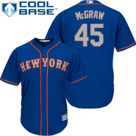 New York Mets #45 Tug McGraw Blue(Grey NO.) Cool Base Stitched Youth MLB Jersey