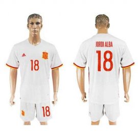 Spain #18 Jordi Alba Away Soccer Country Jersey